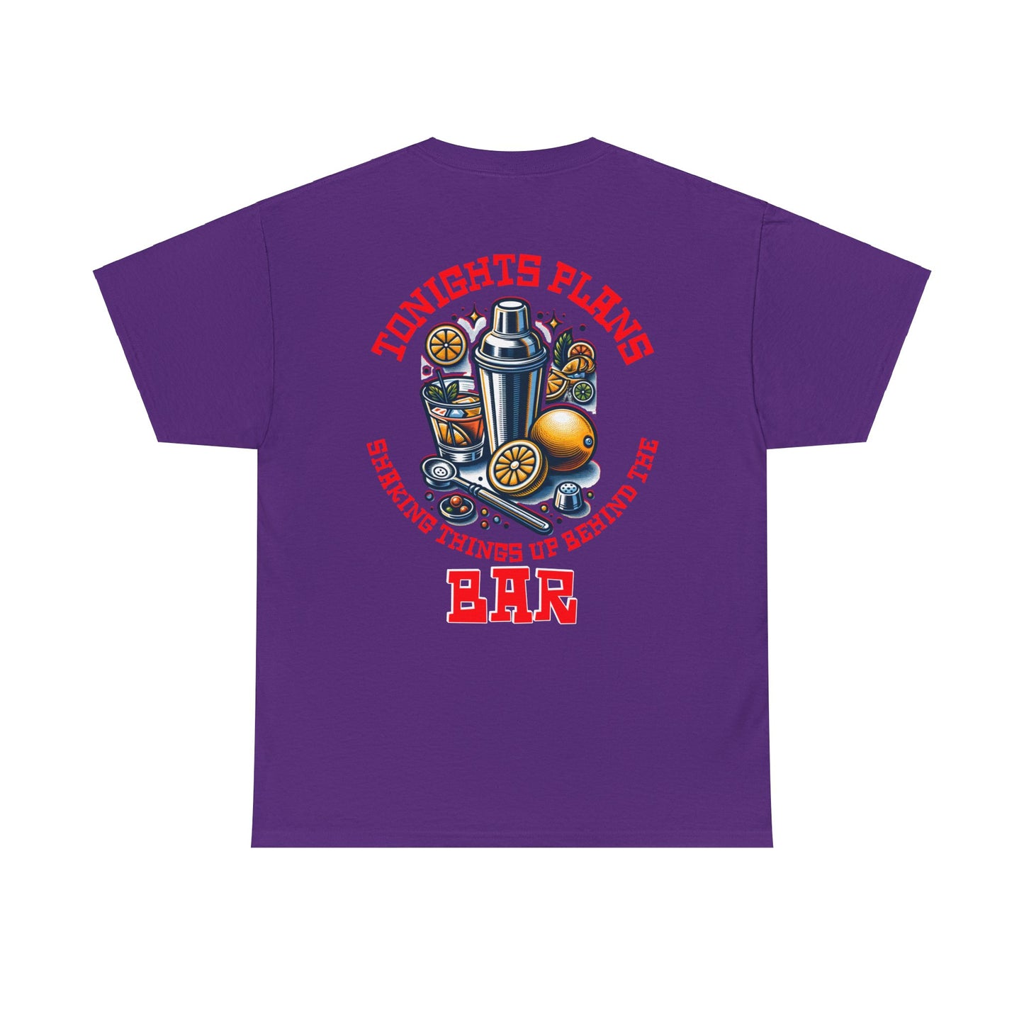 BARTENDER SHAKING THINGS UP ON BACK Unisex Heavy Cotton Tee