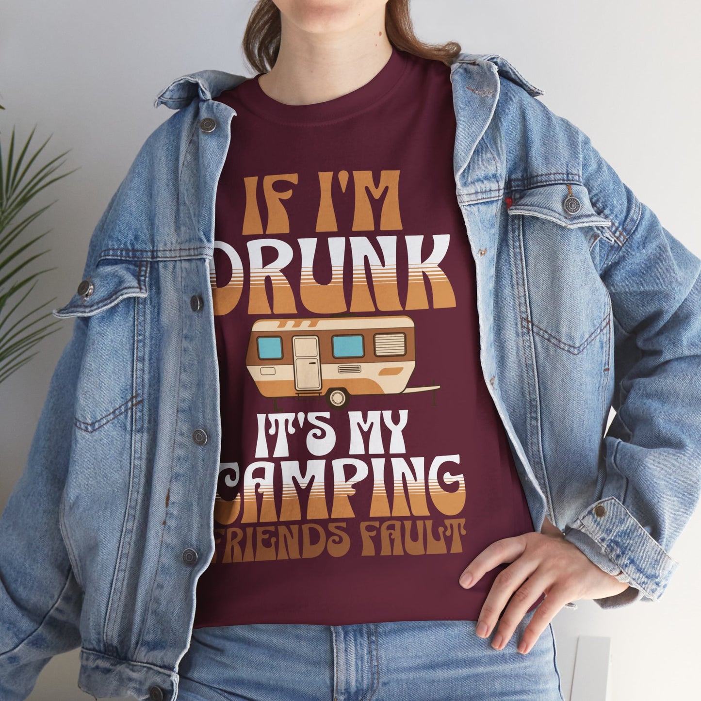 CAMPING ON FRONT Unisex Heavy Cotton Tee