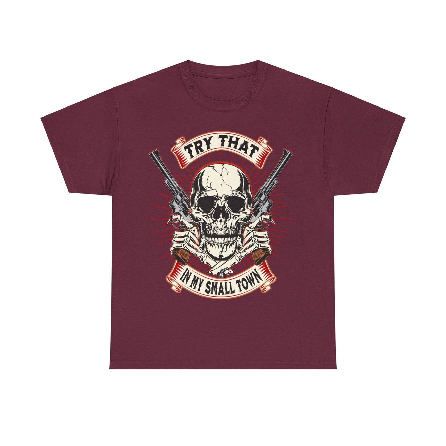 SMALL TOWN ON FRONT Unisex Heavy Cotton Tee