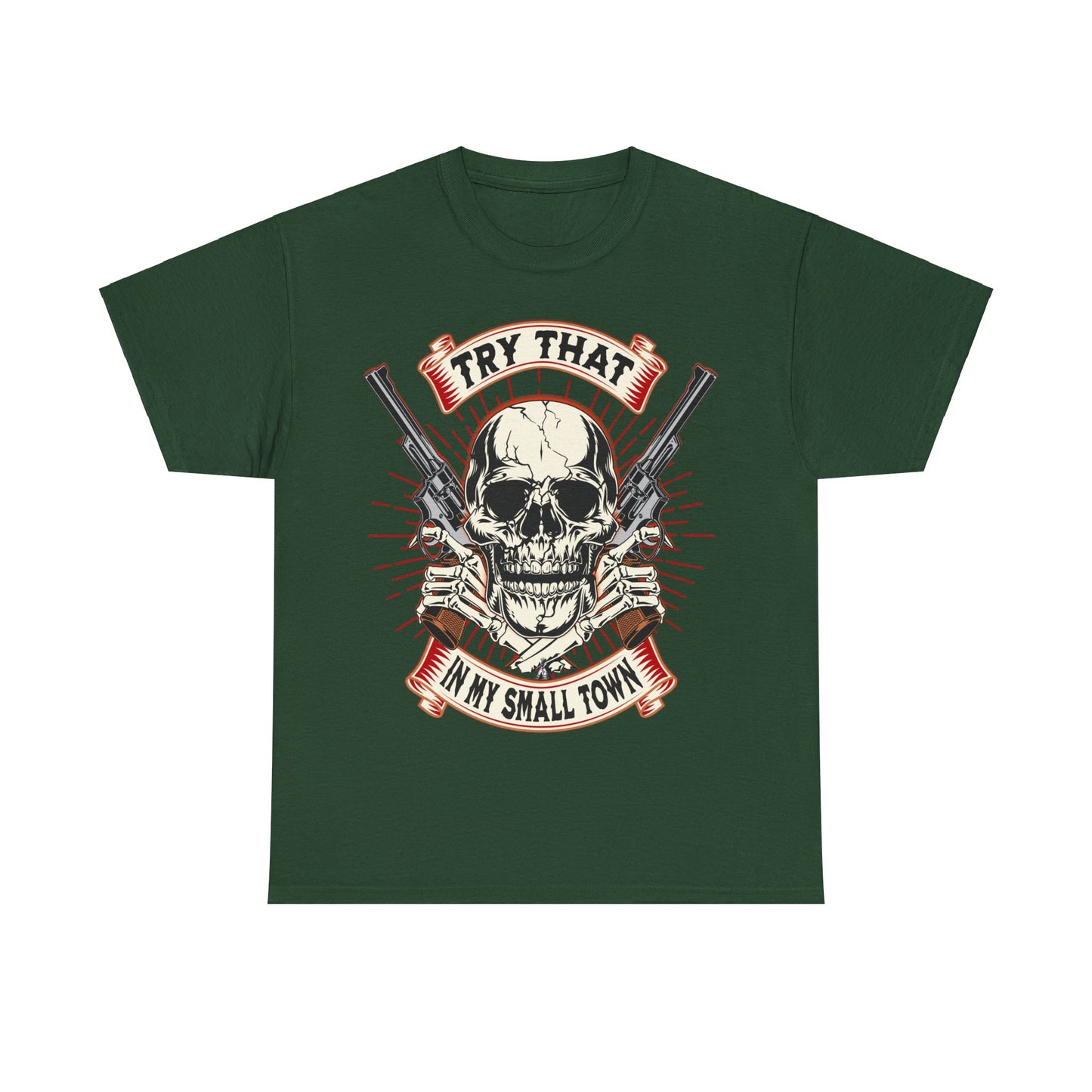SMALL TOWN ON FRONT Unisex Heavy Cotton Tee