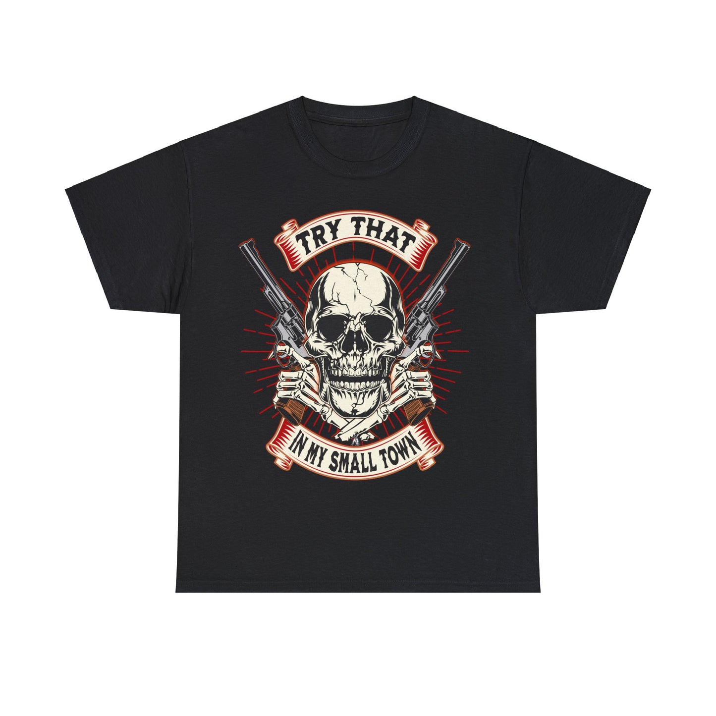 SMALL TOWN ON FRONT Unisex Heavy Cotton Tee
