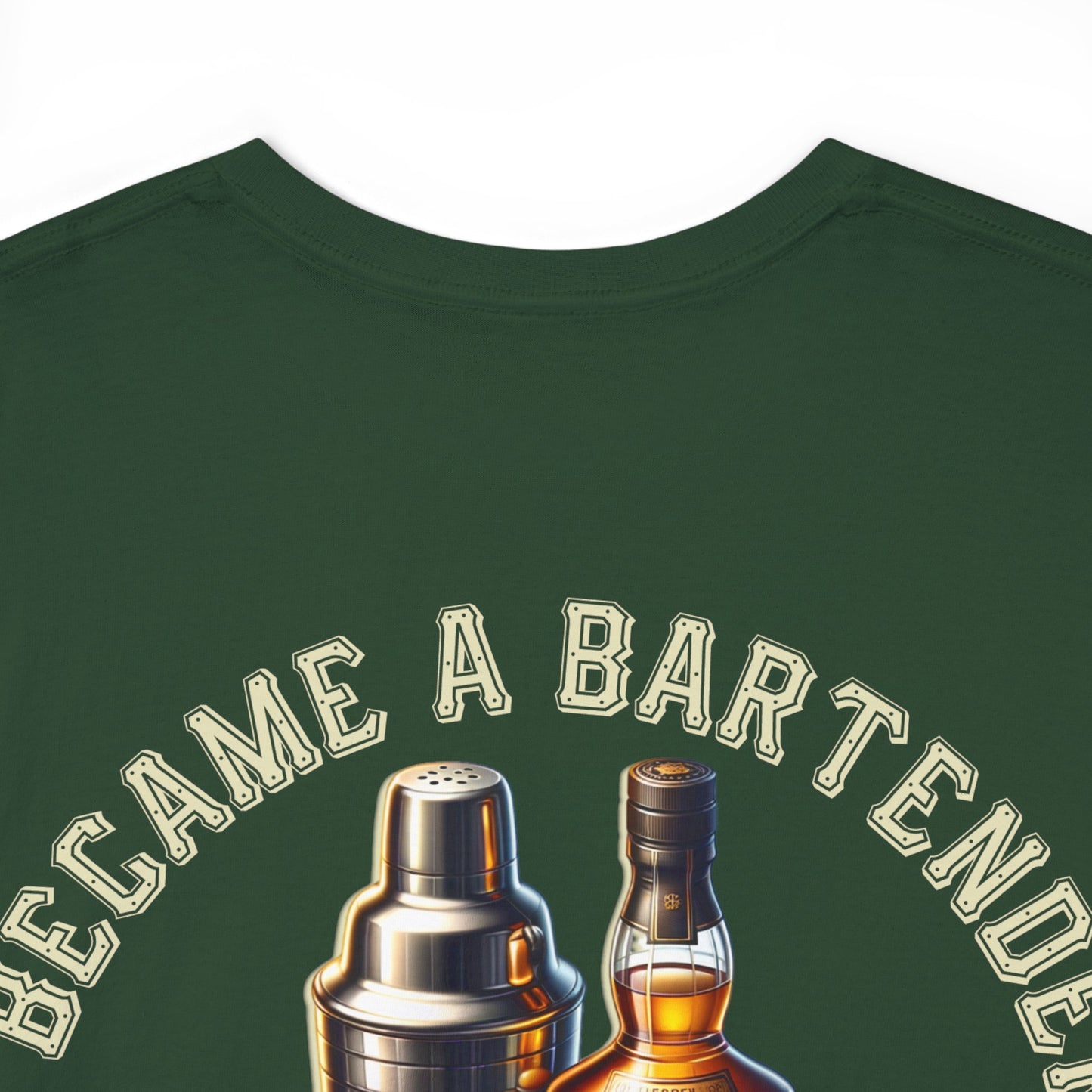BARTENDER FAME AND MONEYON BACK  Unisex Heavy Cotton Tee