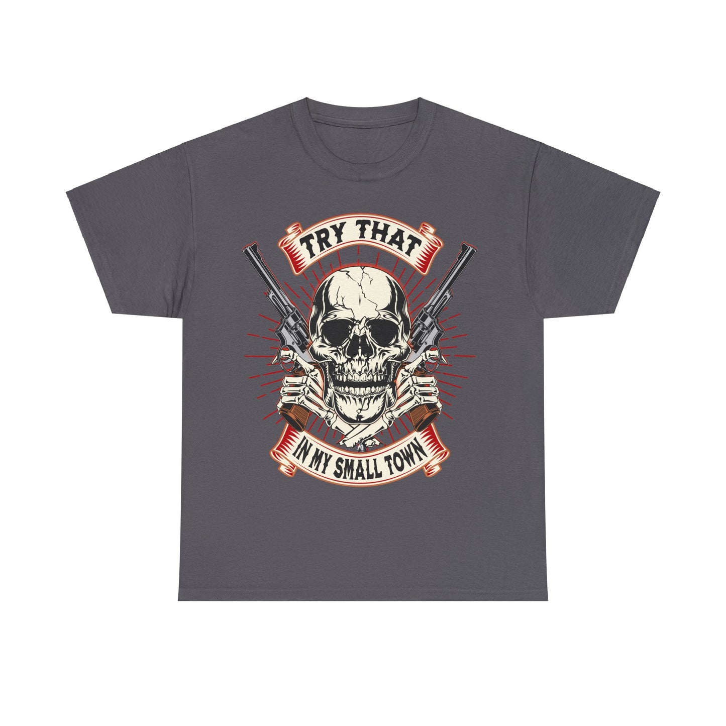 SMALL TOWN ON FRONT Unisex Heavy Cotton Tee