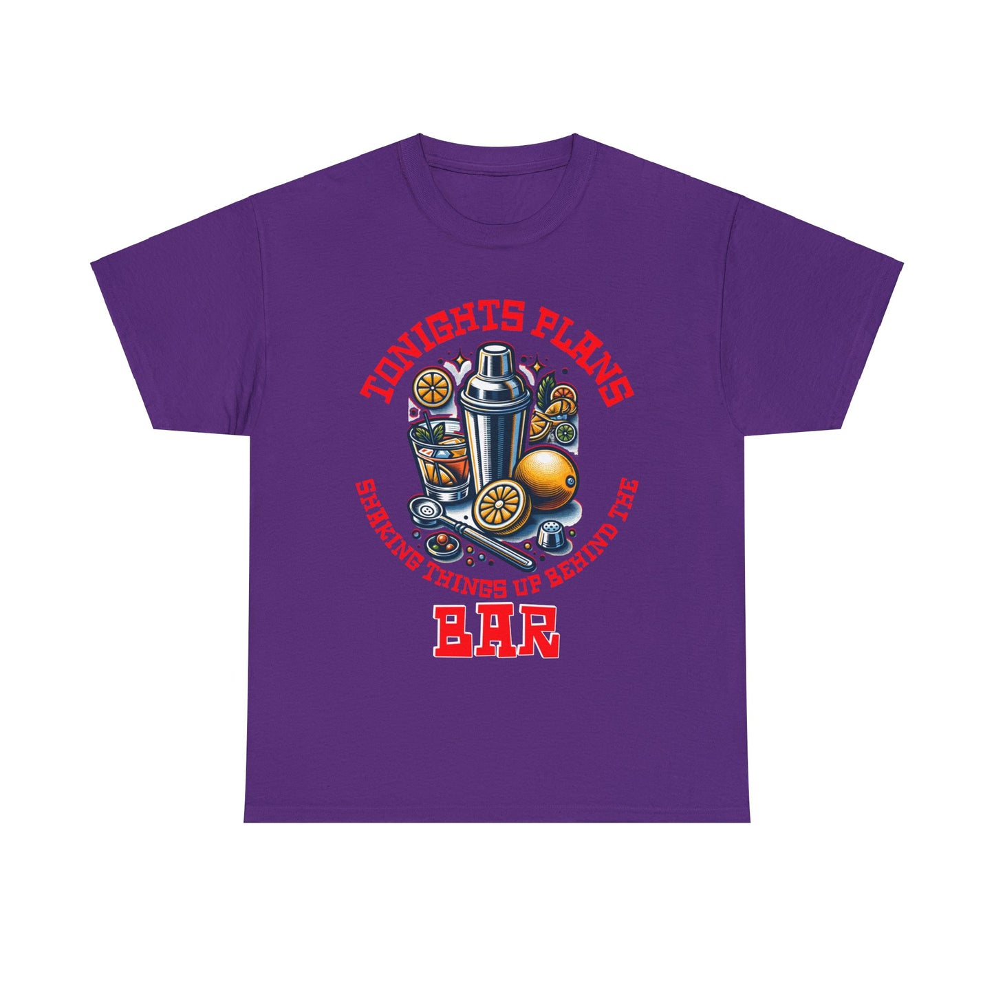 BARTENDER SHAKING THINGS UP ON FRONT Unisex Heavy Cotton Tee