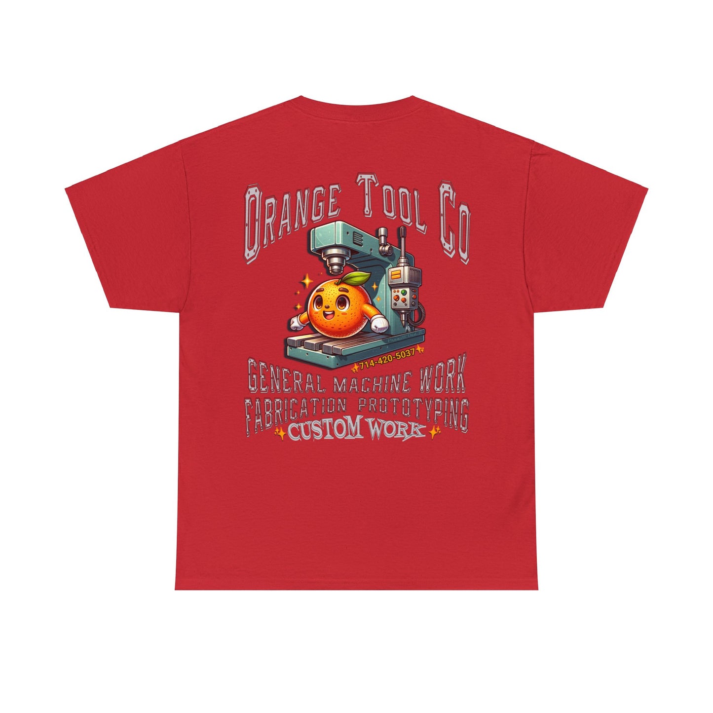 ORANGE TOOL ON BACK Unisex Heavy Cotton Tee