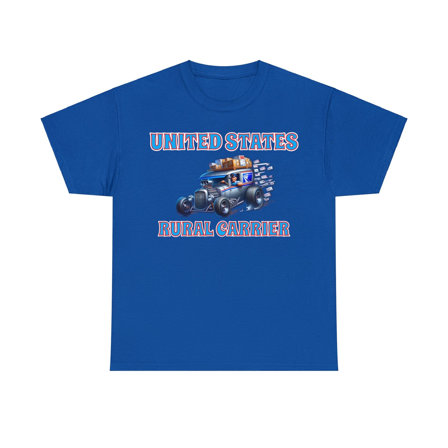 RURAL CARRIER ON front Unisex Heavy Cotton Tee