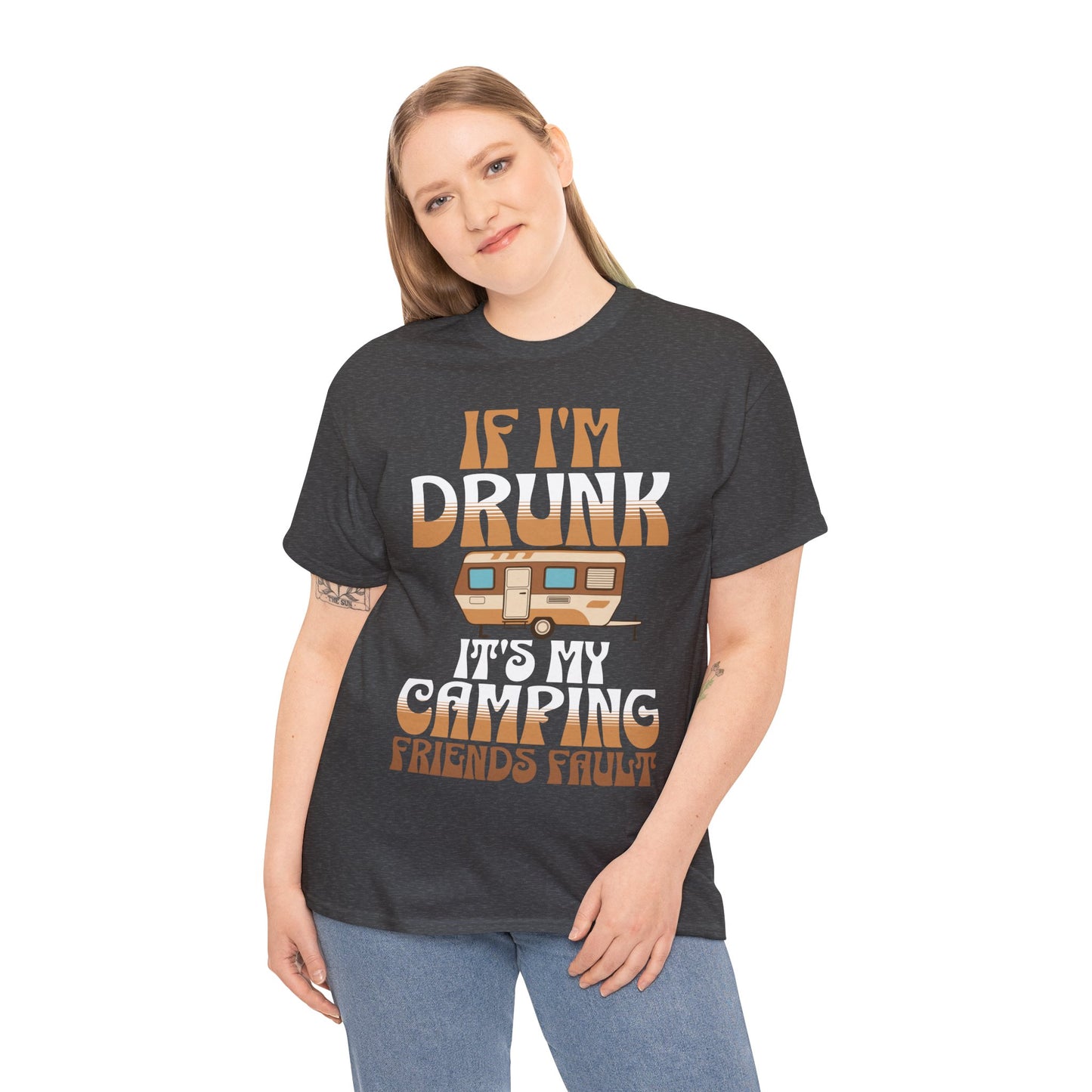 CAMPING ON FRONT Unisex Heavy Cotton Tee