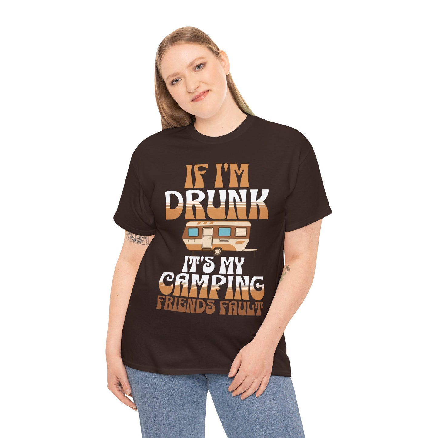 CAMPING ON FRONT Unisex Heavy Cotton Tee
