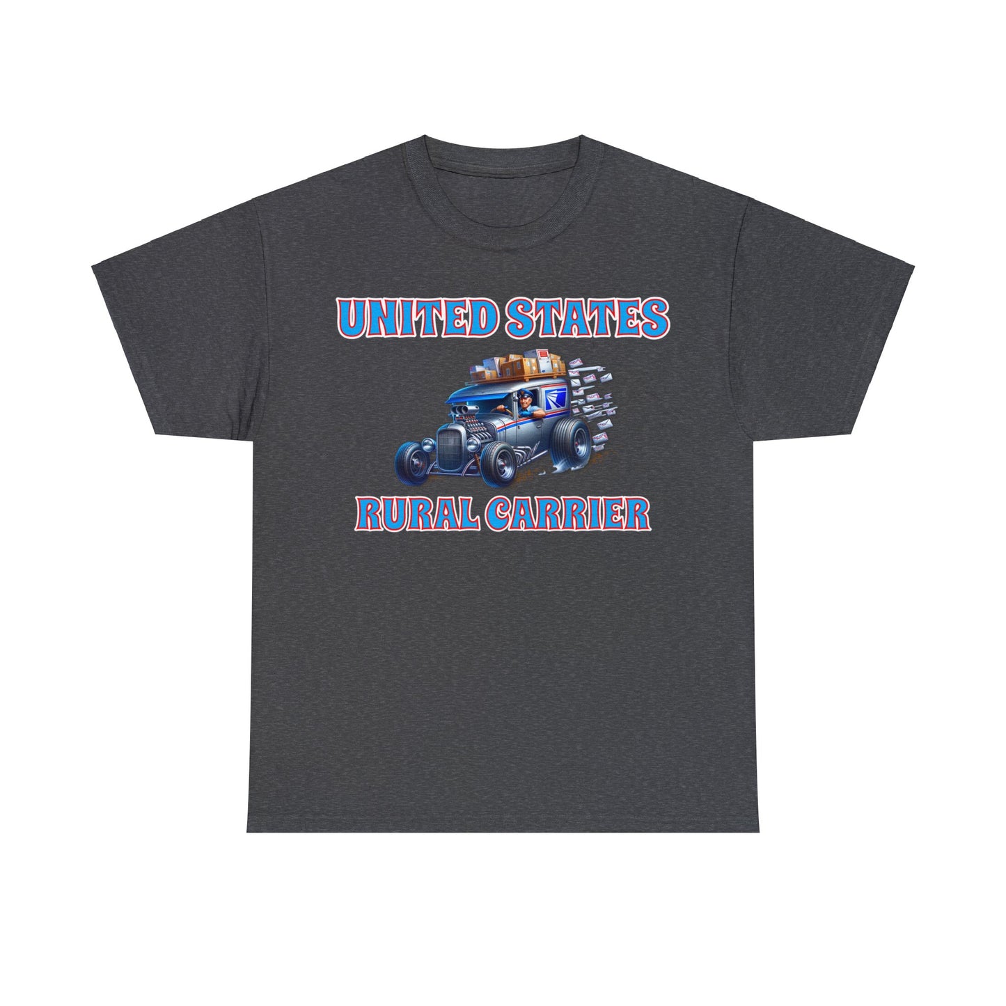 RURAL CARRIER ON front Unisex Heavy Cotton Tee