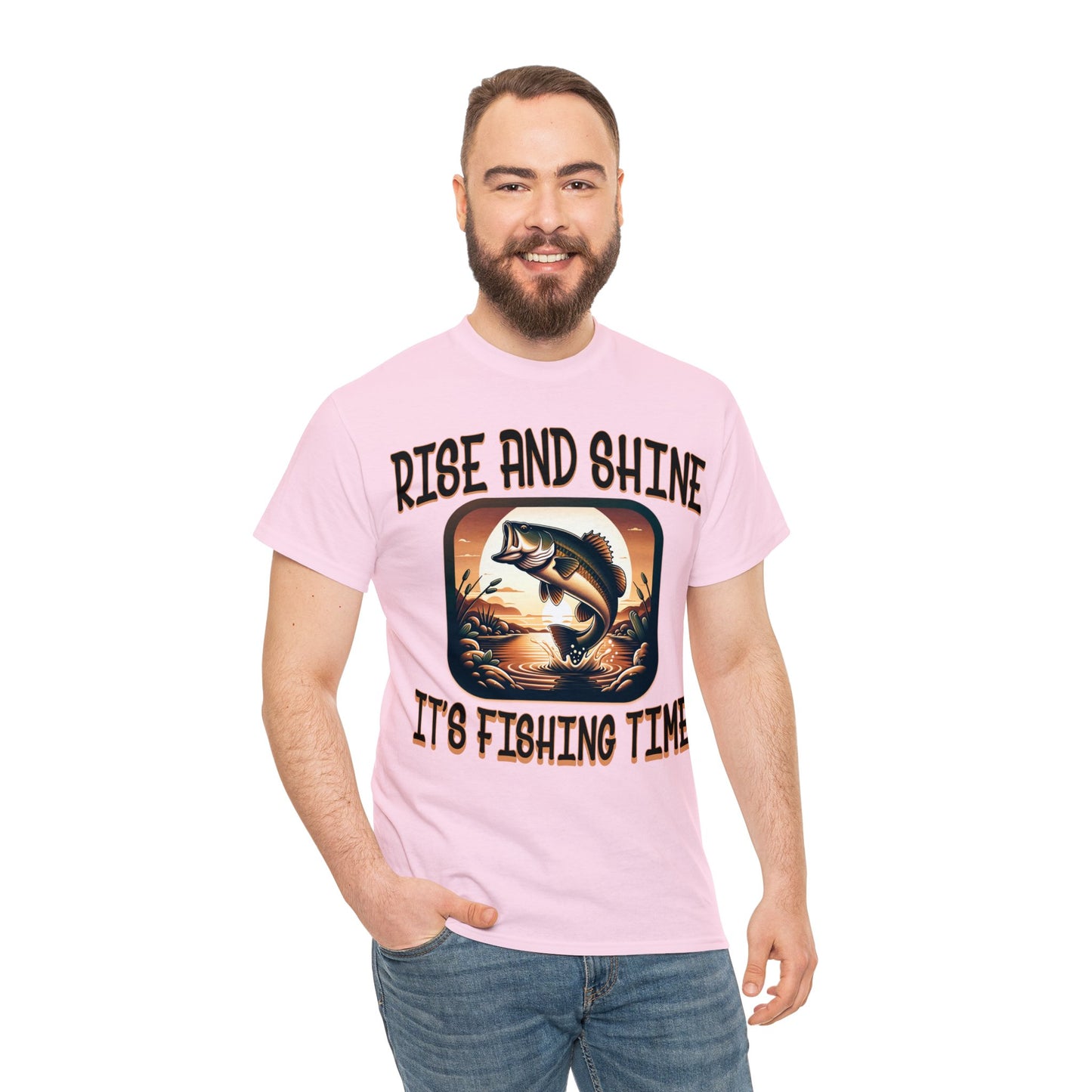 FISHING ON FRONT Unisex Heavy Cotton Tee