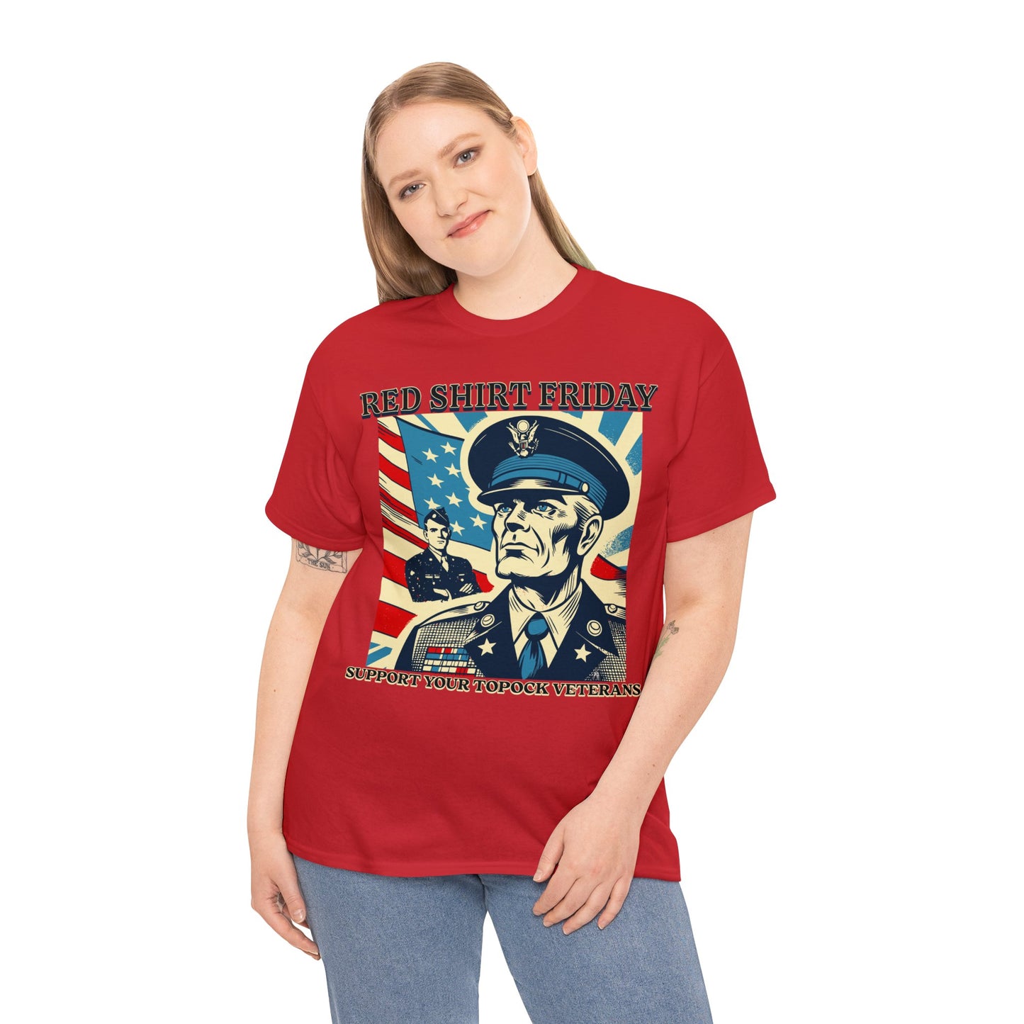 RED SHIRT FRIDAY ON FRONT Unisex Heavy Cotton Tee