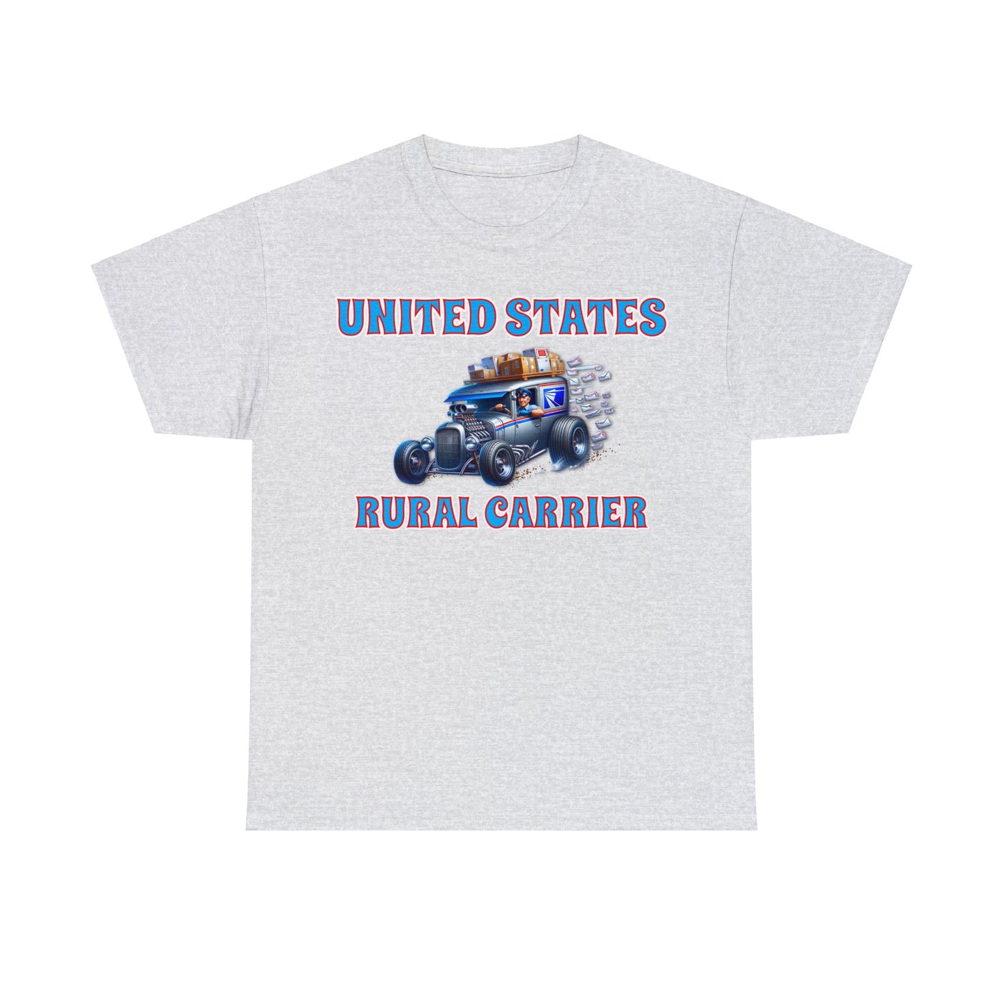 RURAL CARRIER ON front Unisex Heavy Cotton Tee