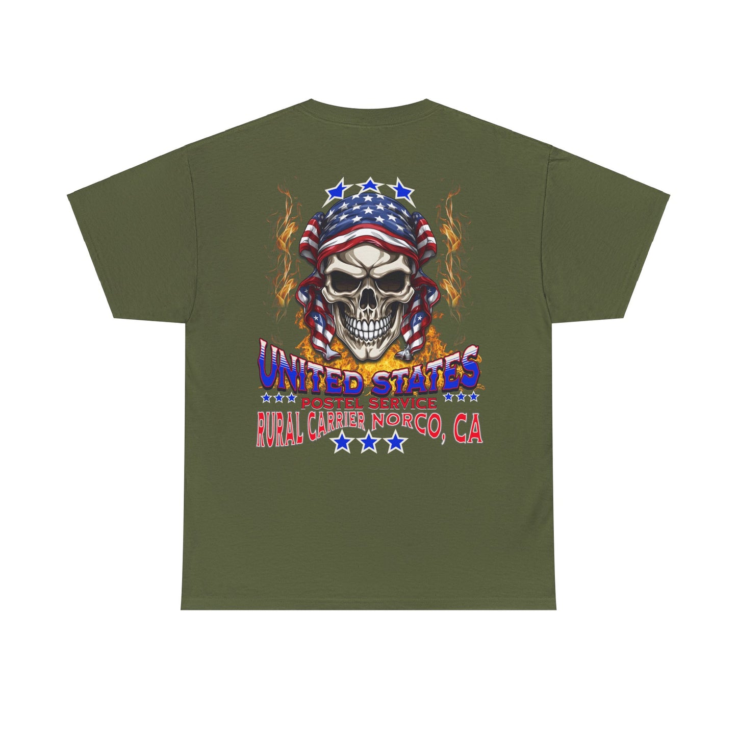 POSTAL RURAL CARRIER ON BACK Unisex Heavy Cotton Tee