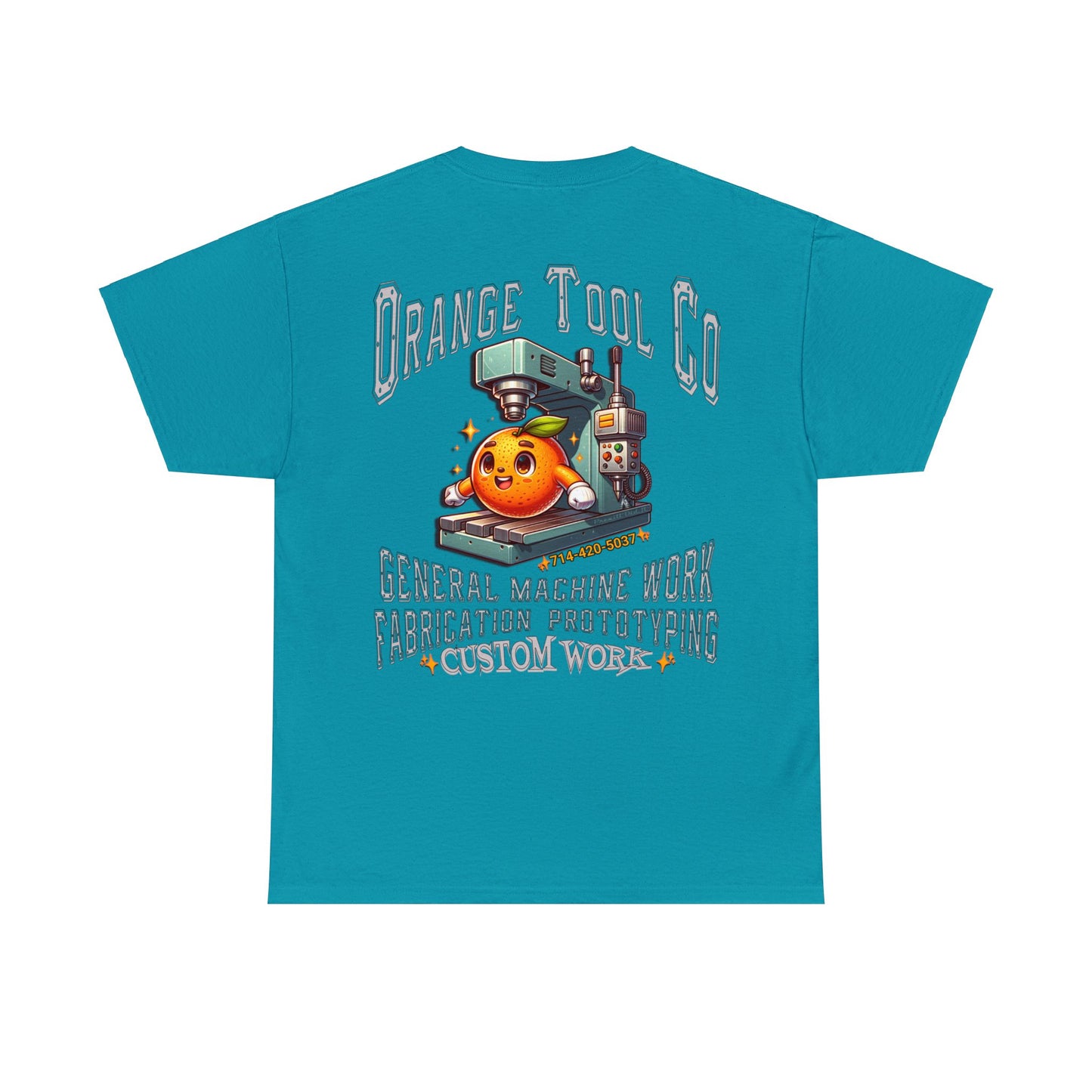 ORANGE TOOL ON BACK Unisex Heavy Cotton Tee