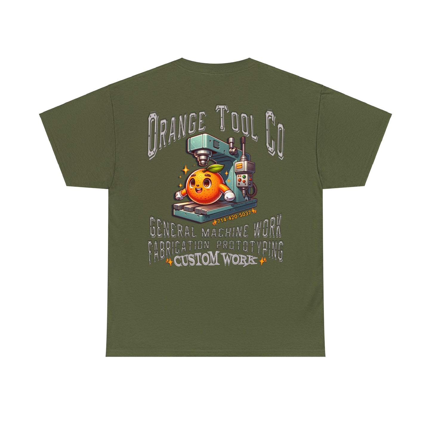 ORANGE TOOL ON BACK Unisex Heavy Cotton Tee