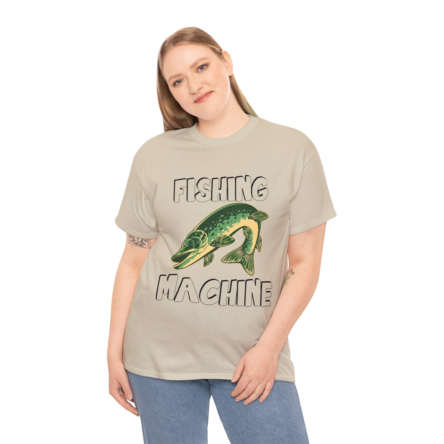 FISHING ON FRONT 5 Unisex Heavy Cotton Tee