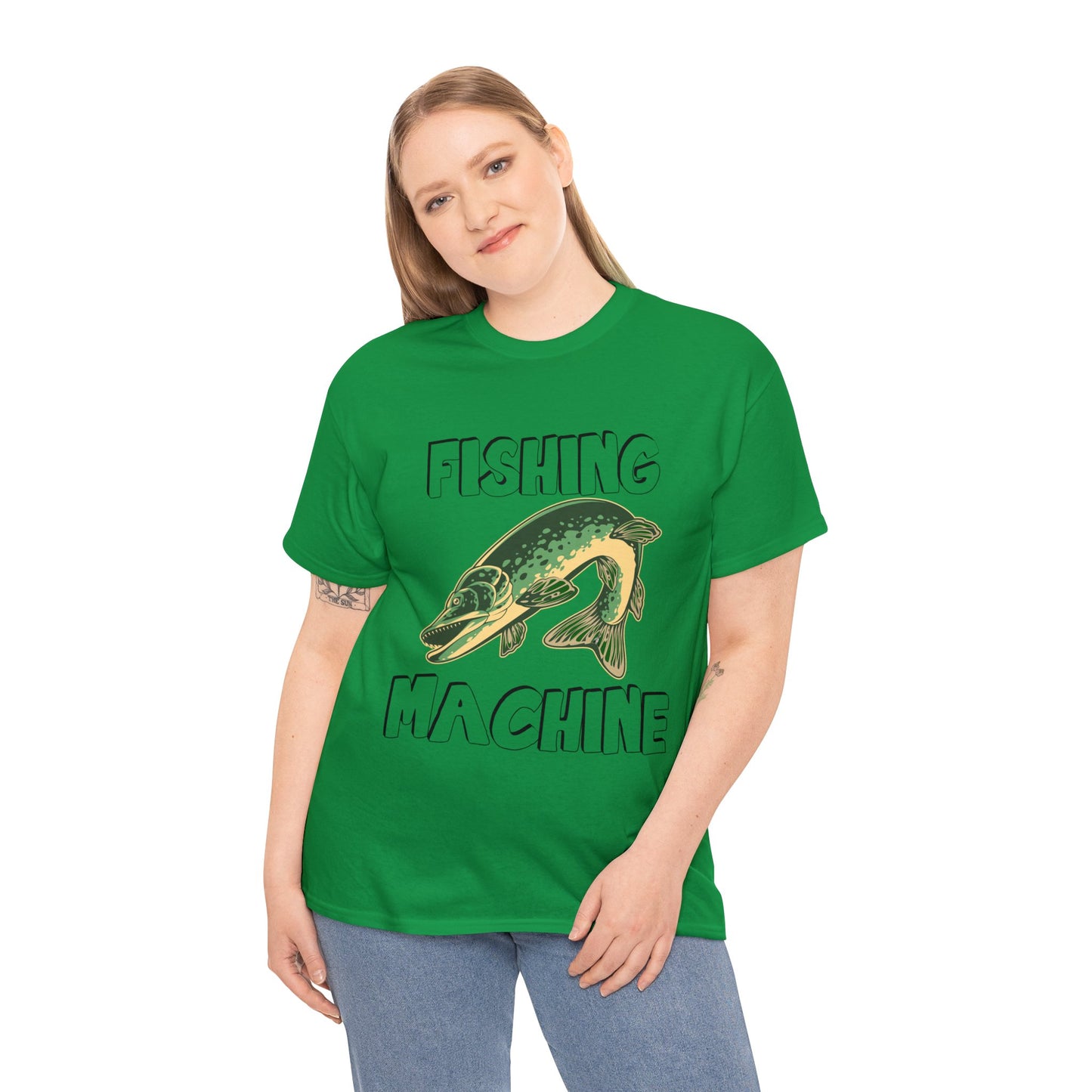 FISHING ON FRONT 5 Unisex Heavy Cotton Tee