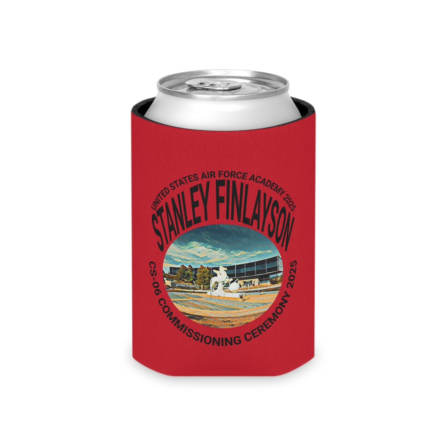 AIR FORCE Personalized Military Graduation Can Cooler - Custom Design for Commissioning Ceremony