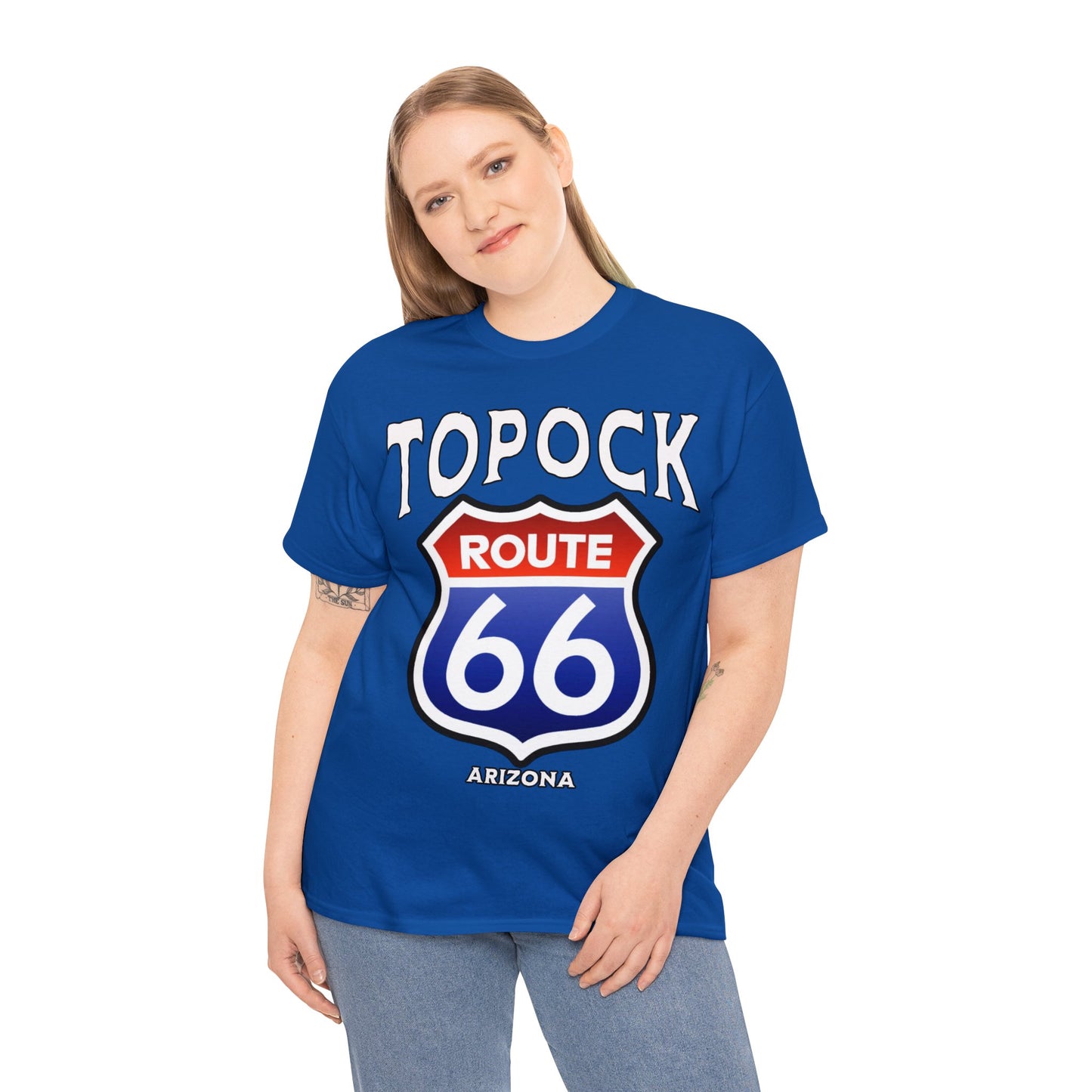 TOPOCK RT66 ON FRONT Unisex Heavy Cotton Tee