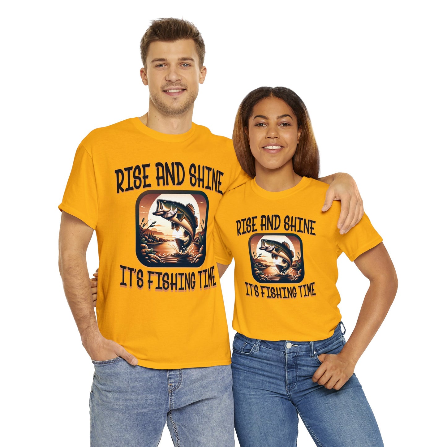 FISHING ON FRONT Unisex Heavy Cotton Tee