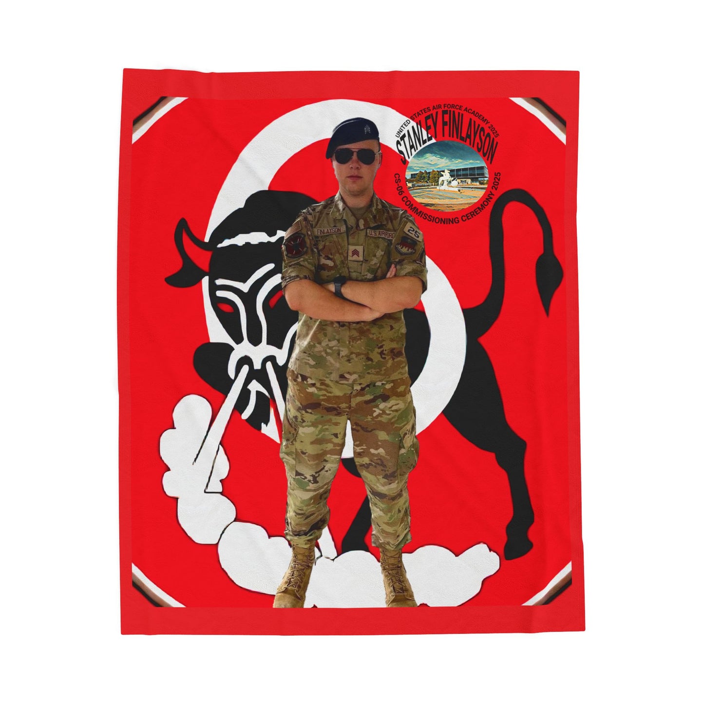 AIR FORCE Custom Velveteen Plush Blanket with Military Design - Cozy Home Décor