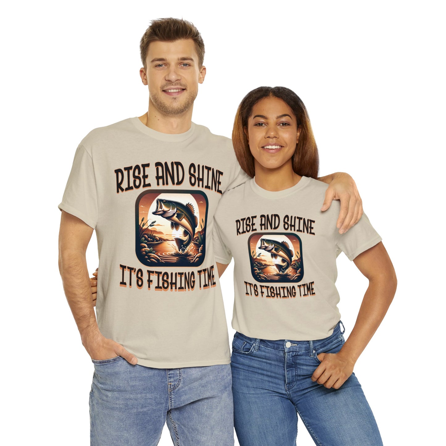 FISHING ON FRONT Unisex Heavy Cotton Tee
