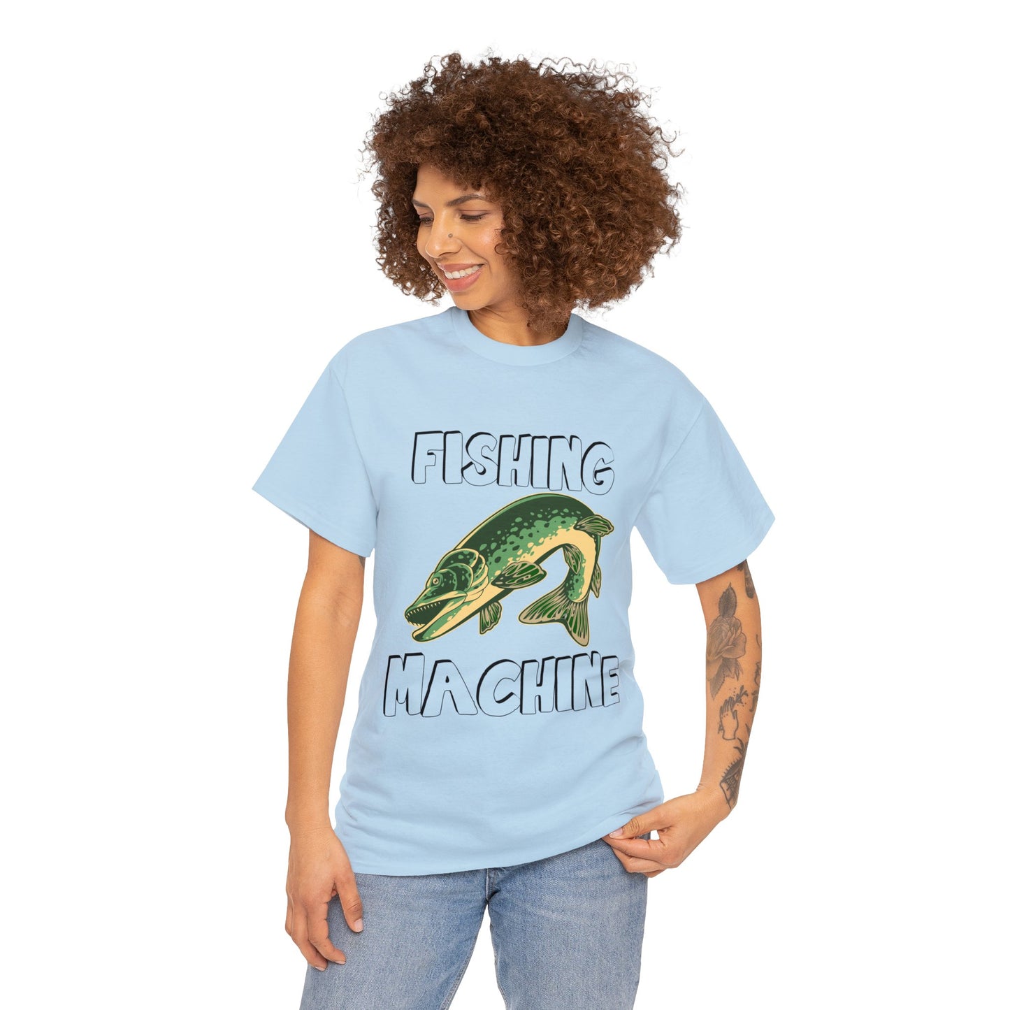 FISHING ON FRONT 5 Unisex Heavy Cotton Tee