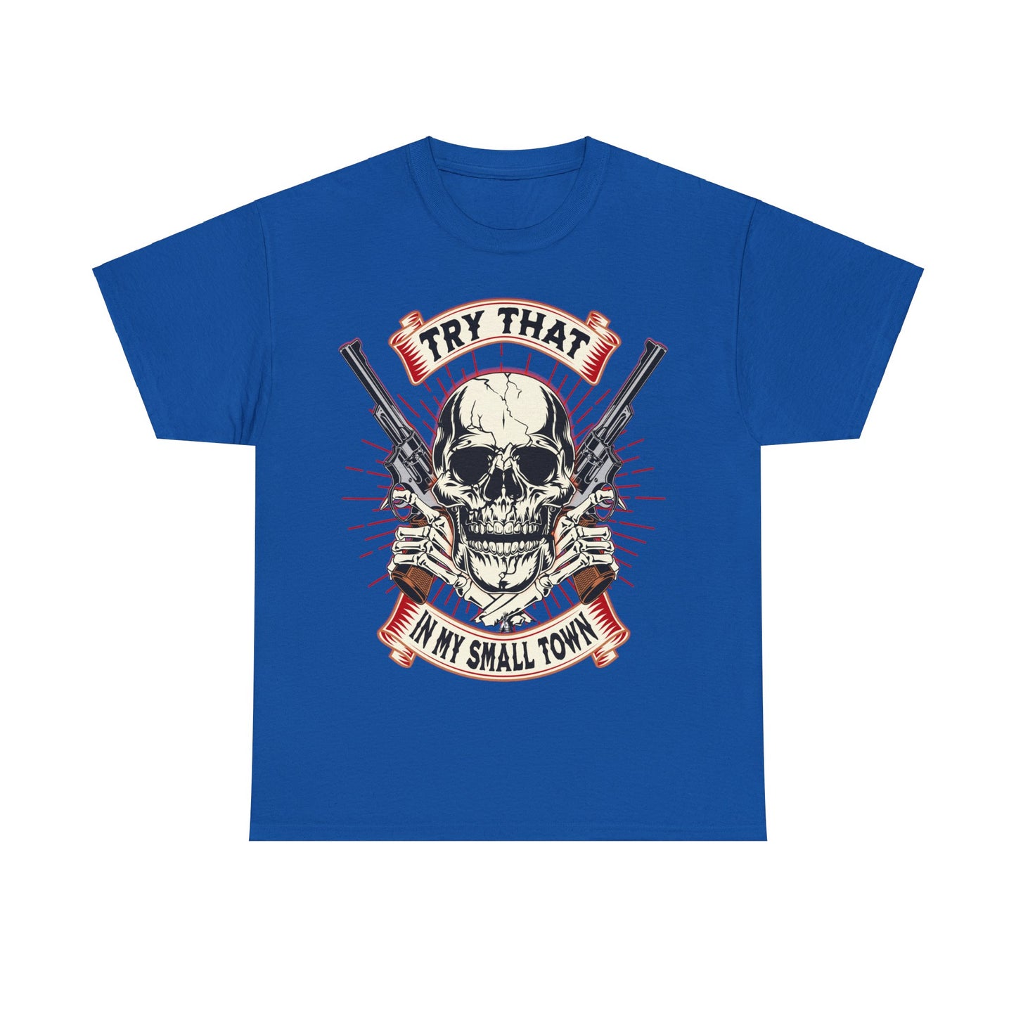 SMALL  TOWN ON FRONT  Unisex Heavy Cotton Tee