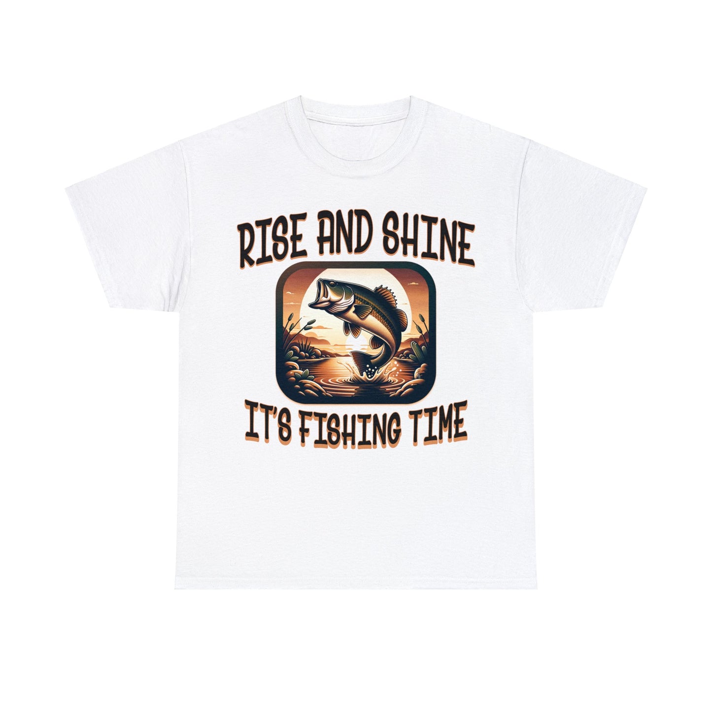 FISHING ON FRONT Unisex Heavy Cotton Tee