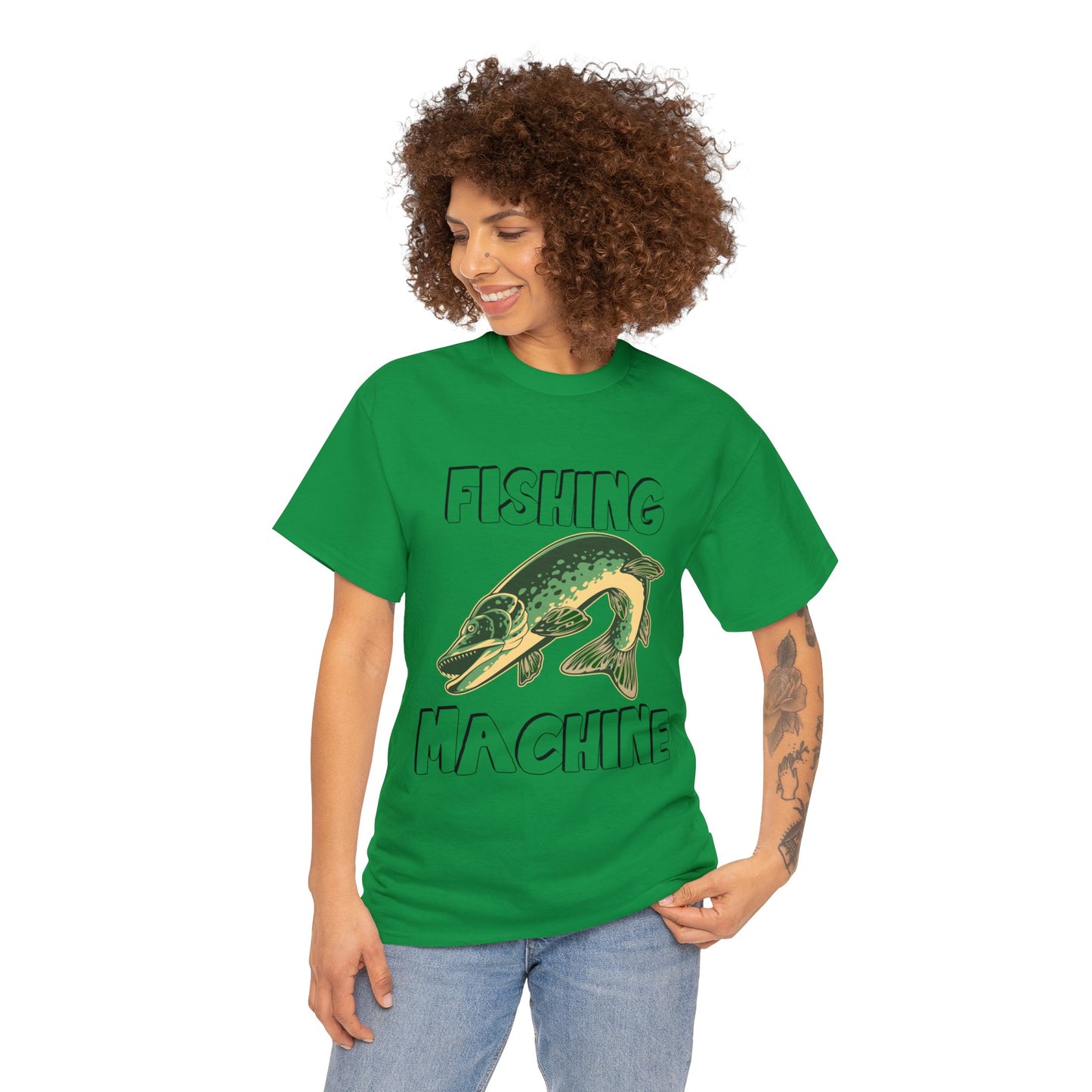 FISHING ON FRONT 5 Unisex Heavy Cotton Tee
