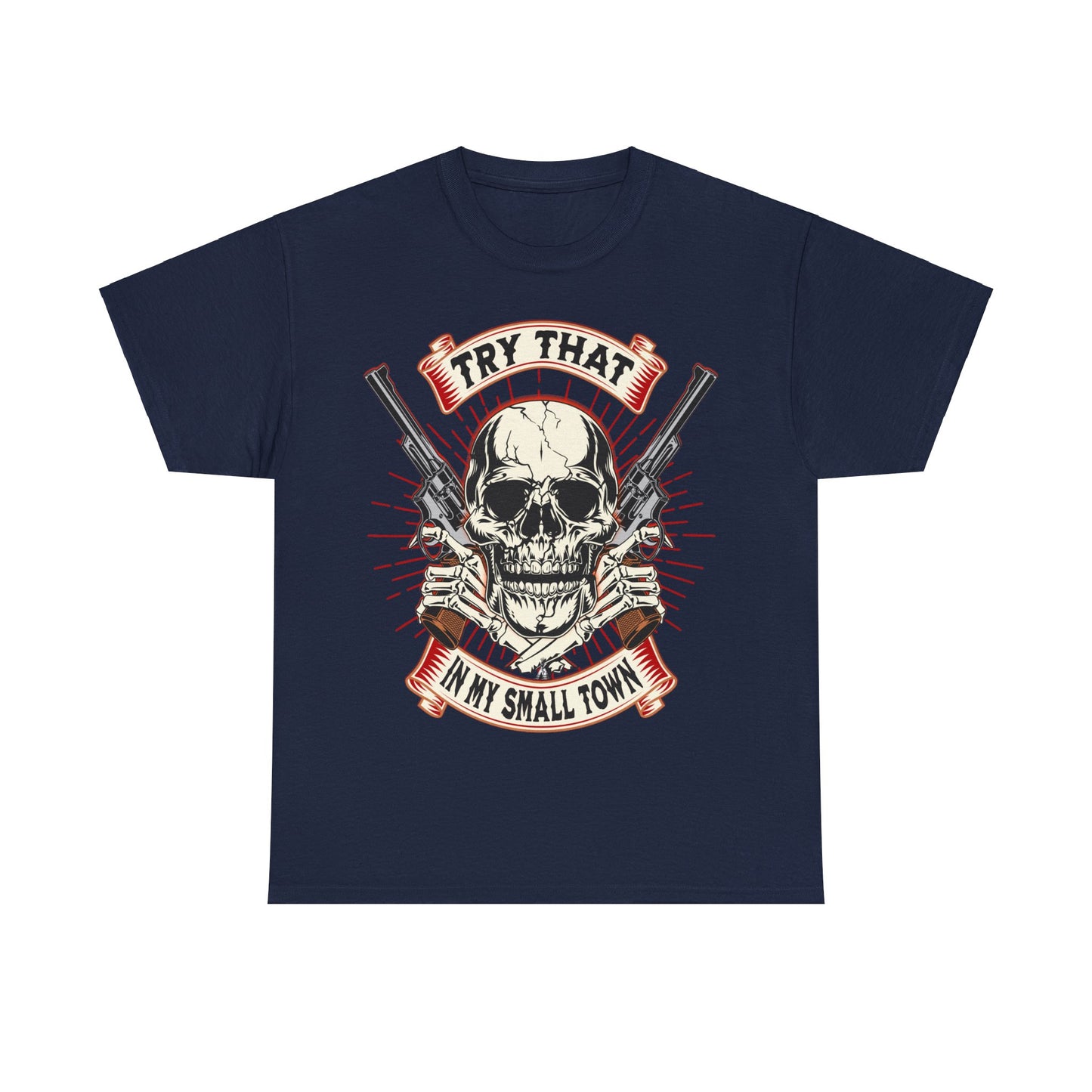 SMALL  TOWN ON FRONT  Unisex Heavy Cotton Tee
