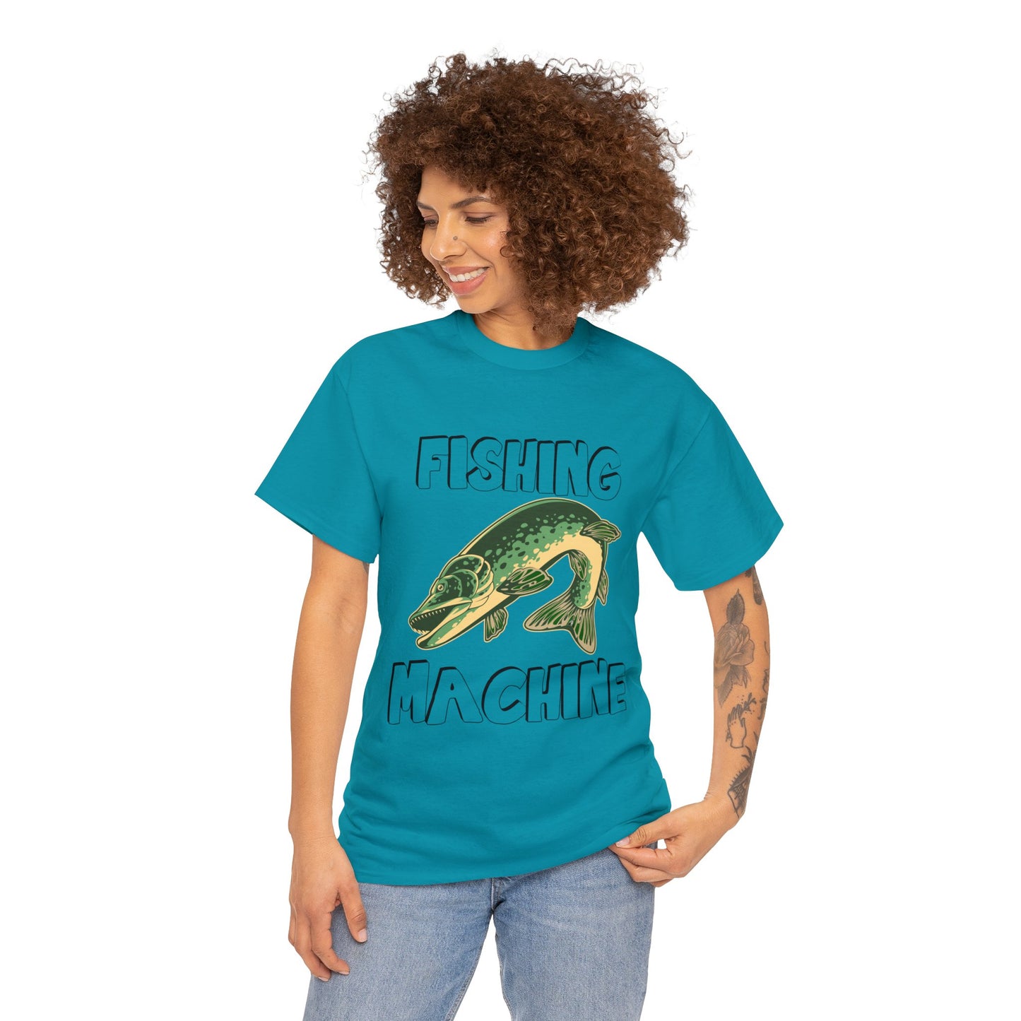 FISHING ON FRONT 5 Unisex Heavy Cotton Tee