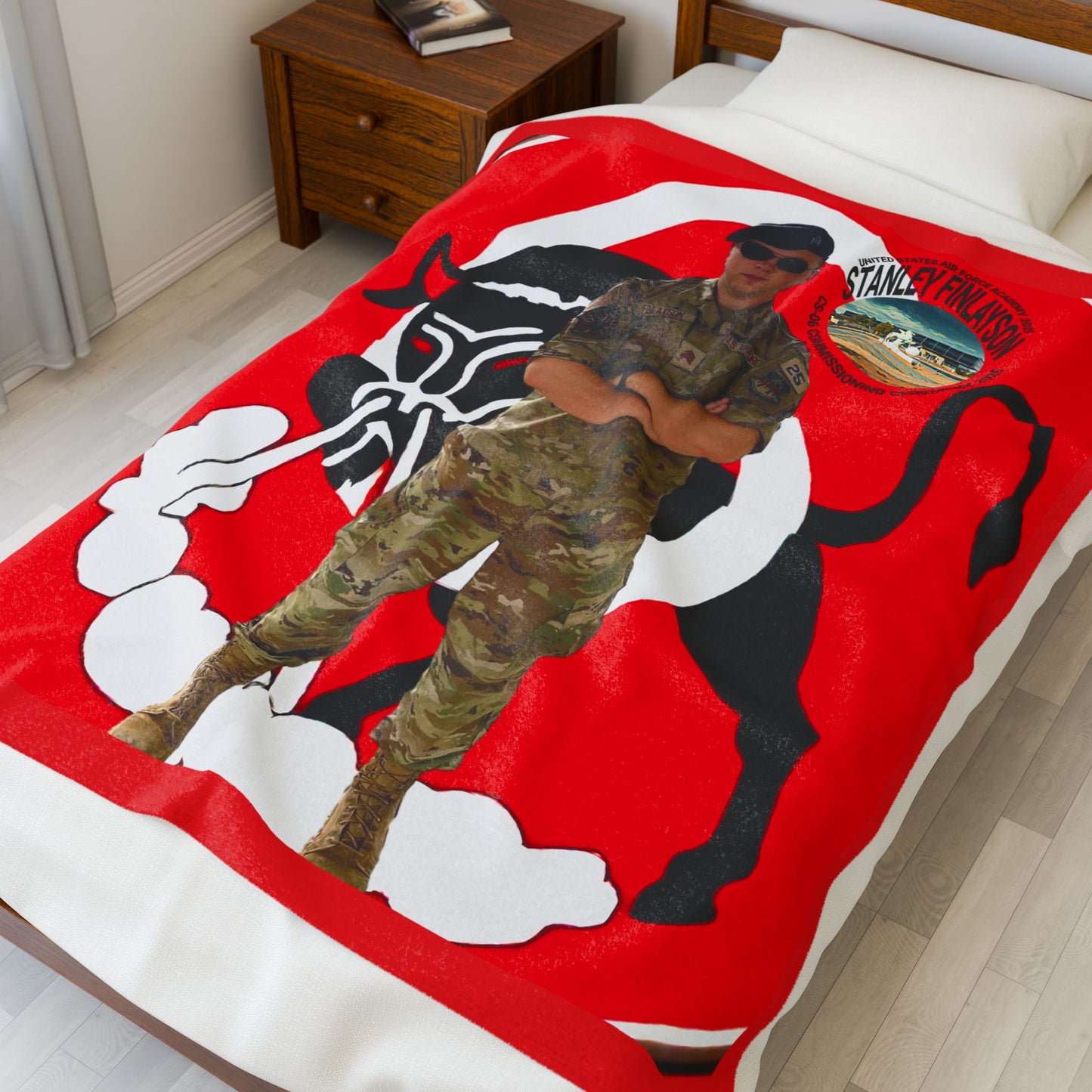 AIR FORCE Custom Velveteen Plush Blanket with Military Design - Cozy Home Décor