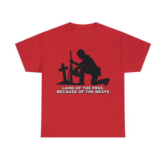 LAND OF THE FREE ON FRONT Unisex Heavy Cotton Tee