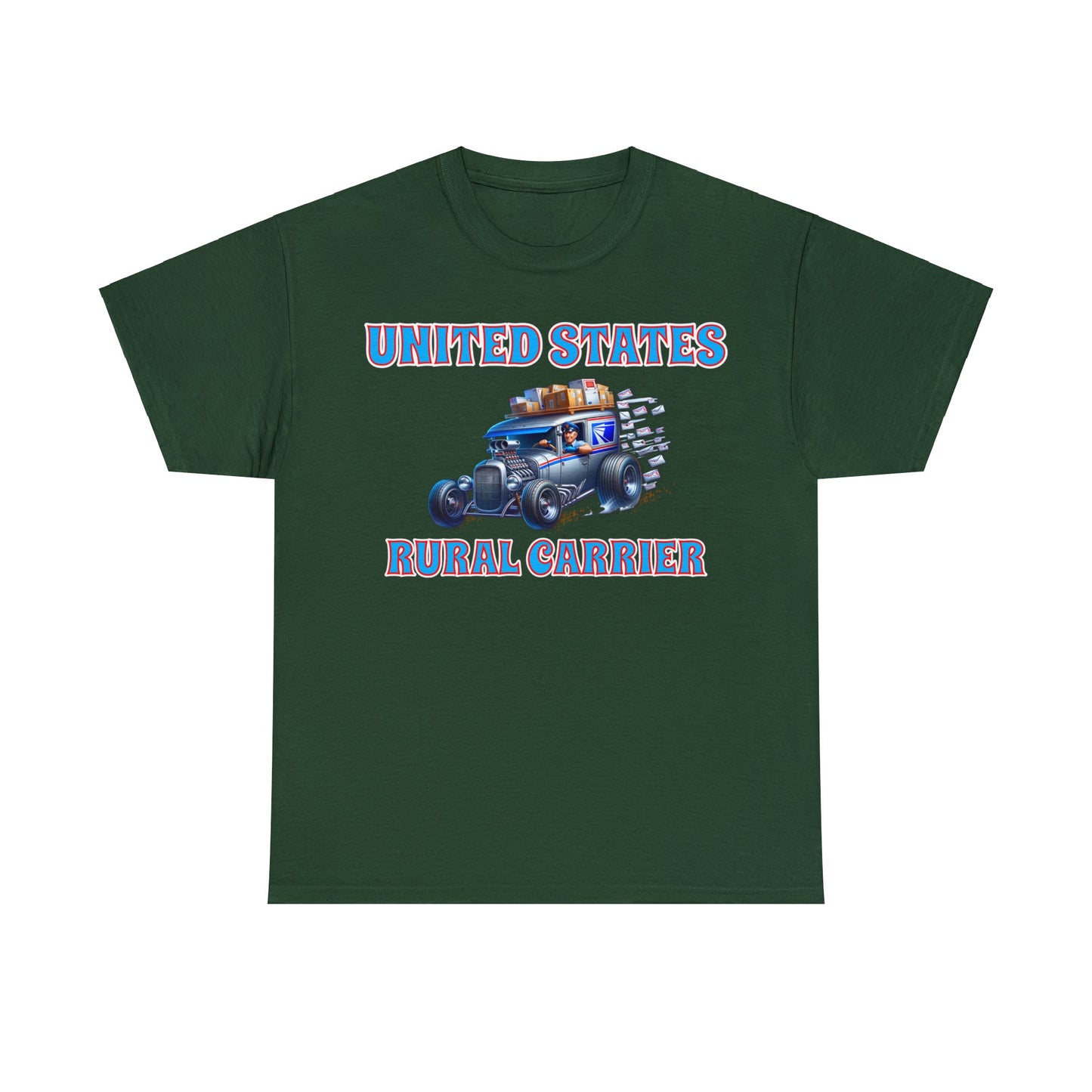 RURAL CARRIER ON front Unisex Heavy Cotton Tee