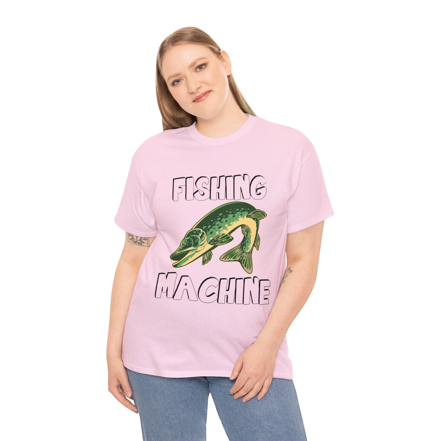 FISHING ON FRONT 5 Unisex Heavy Cotton Tee