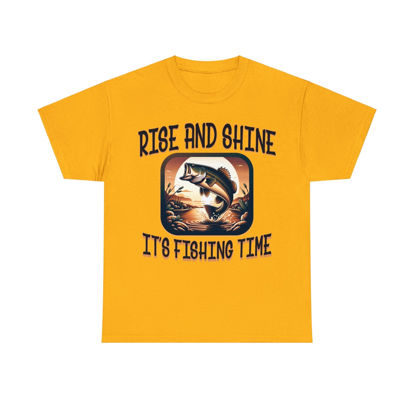 FISHING ON FRONT Unisex Heavy Cotton Tee
