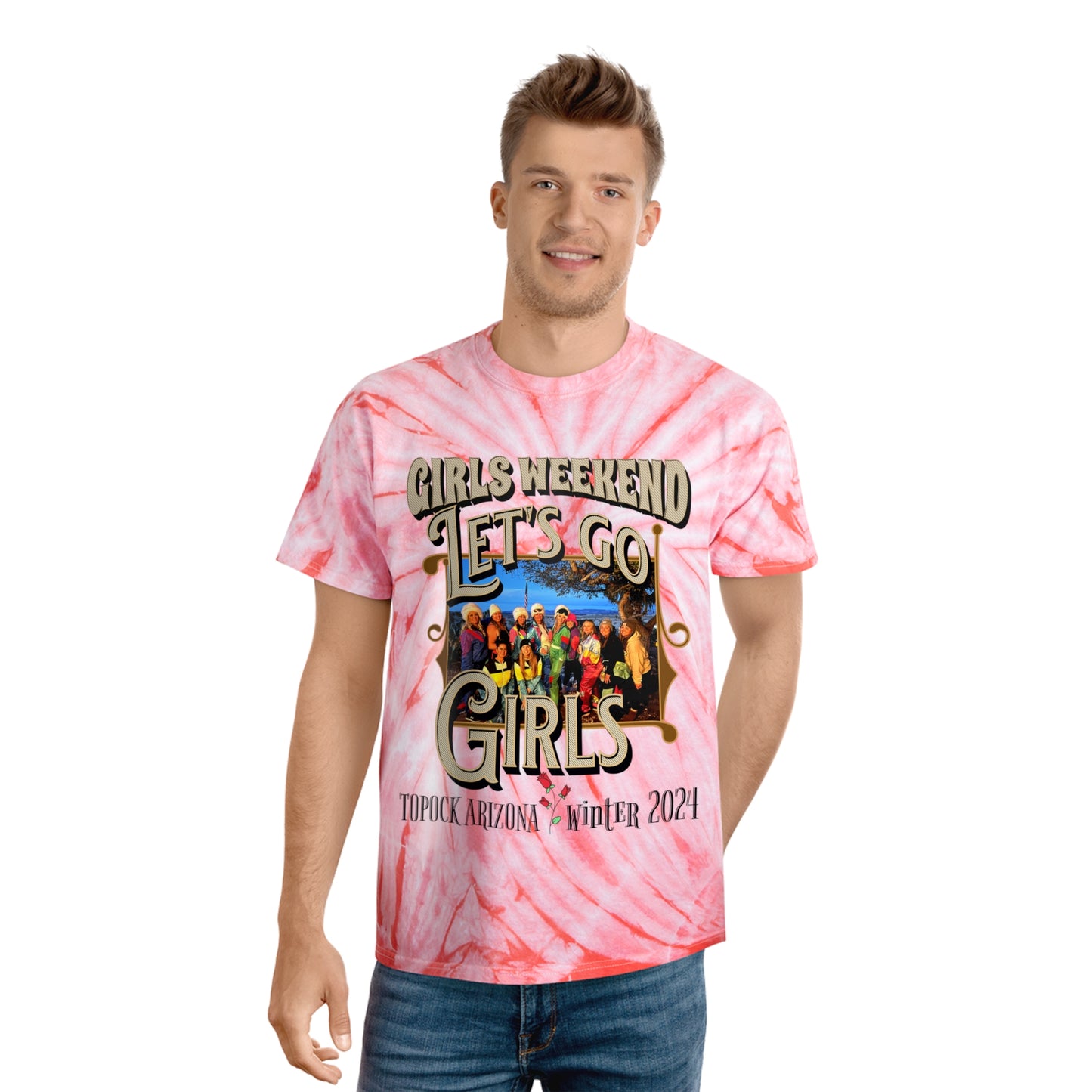 GIRLS WEEKEND Tie-Dye Tee, Cyclone