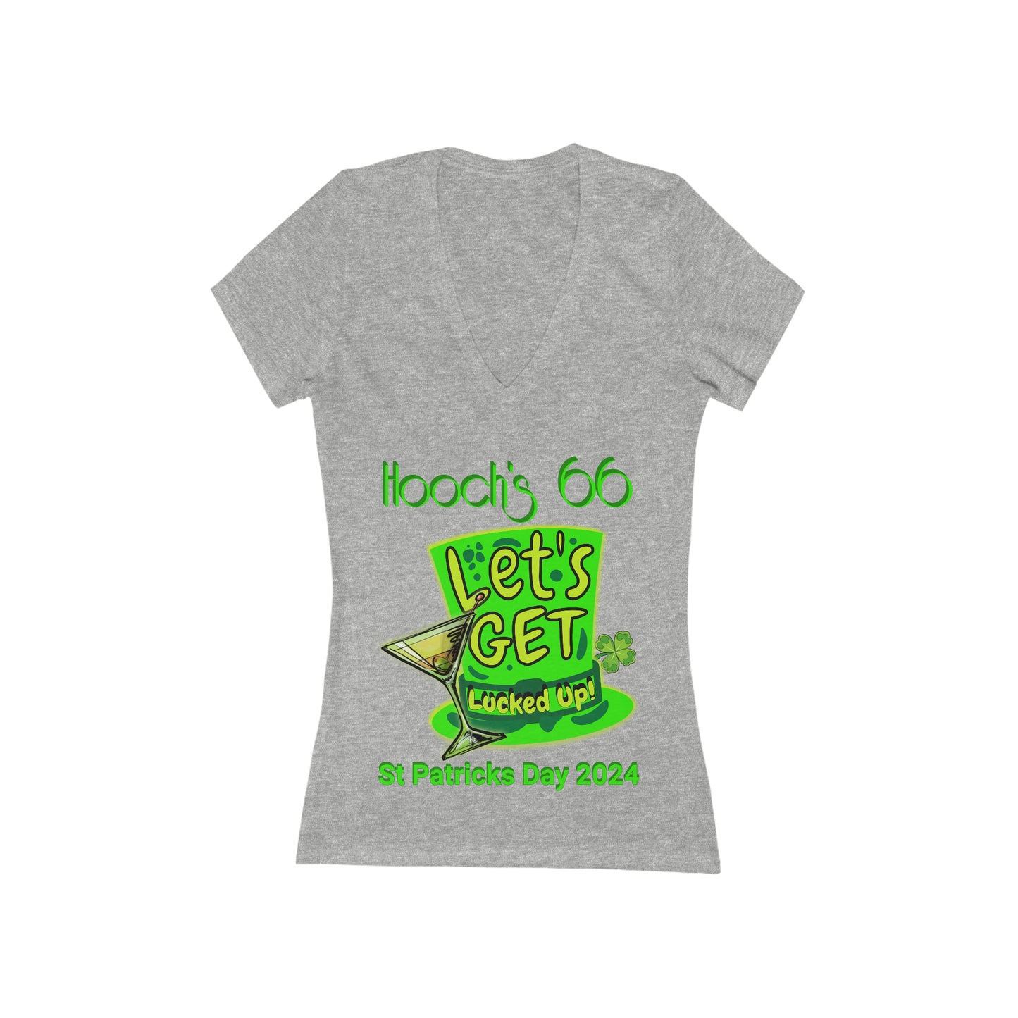 Hooch's BAR Women's Jersey Short Sleeve Deep V-Neck Tee