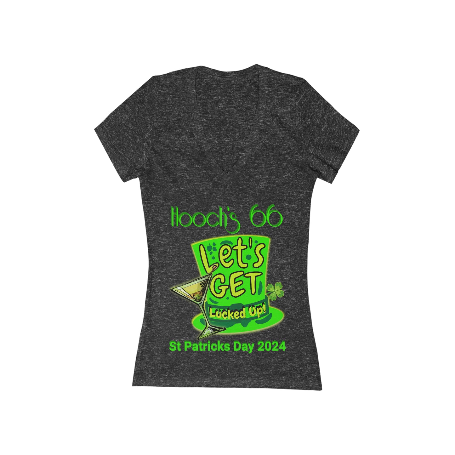 Hooch's BAR Women's Jersey Short Sleeve Deep V-Neck Tee