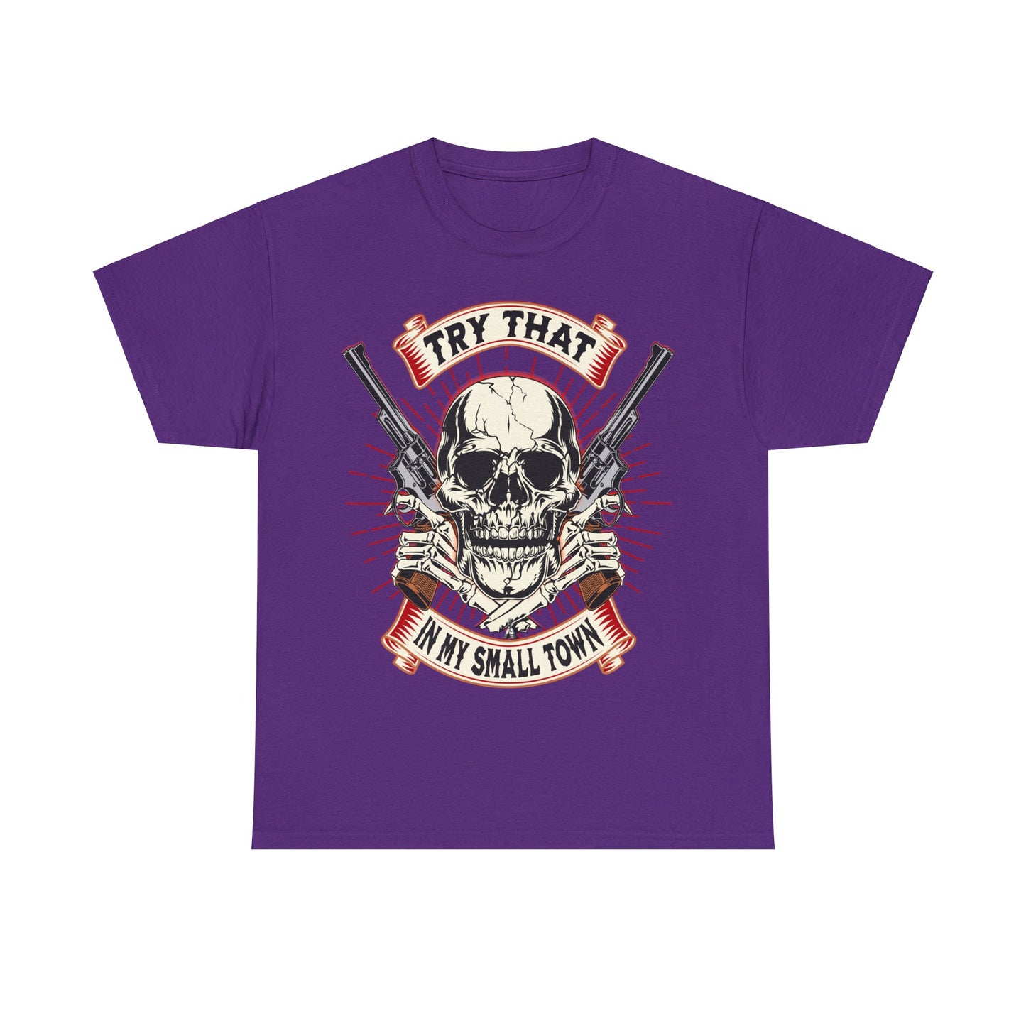 SMALL  TOWN ON FRONT  Unisex Heavy Cotton Tee
