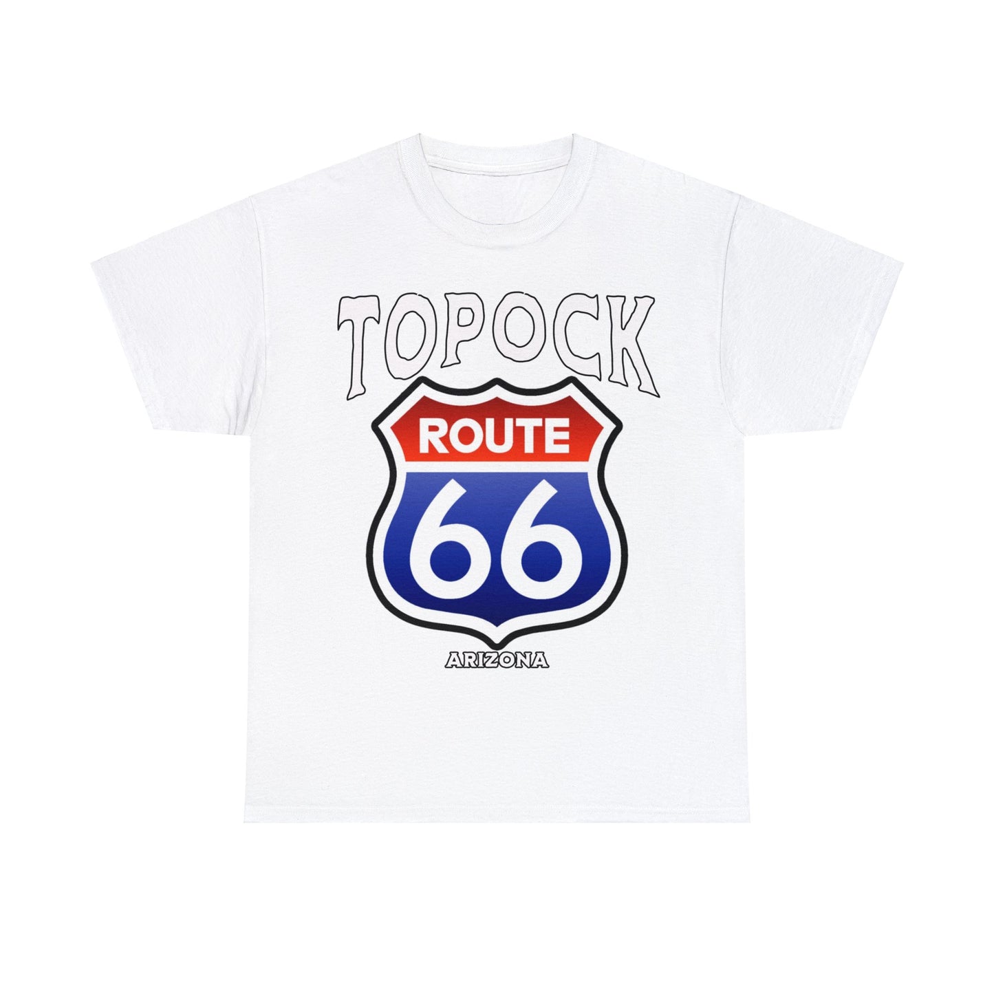 TOPOCK RT66 ON FRONT Unisex Heavy Cotton Tee