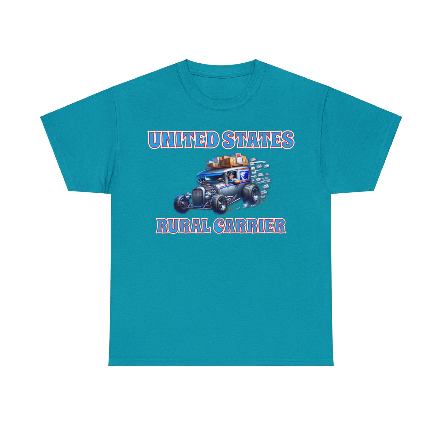 RURAL CARRIER ON front Unisex Heavy Cotton Tee