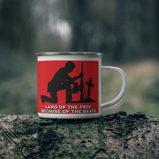 LAND OF THE FREE CAMPING Enamel  Mug