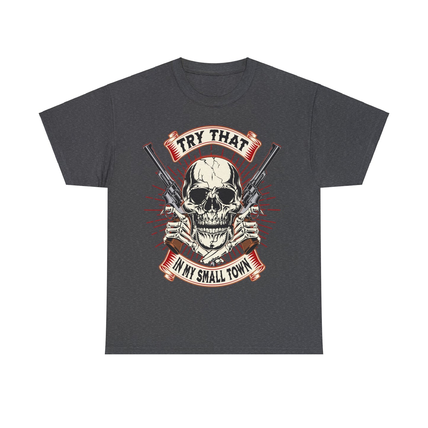 SMALL  TOWN ON FRONT  Unisex Heavy Cotton Tee