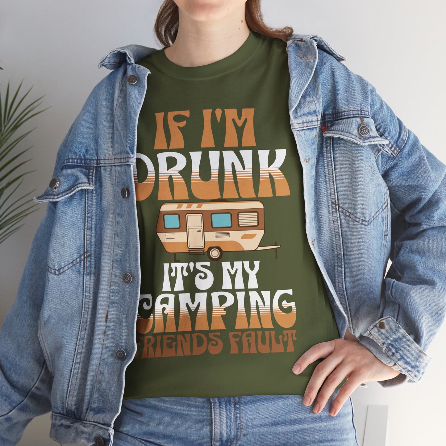 CAMPING ON FRONT  Unisex Heavy Cotton Tee