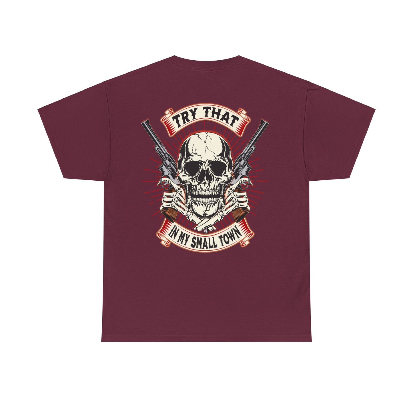 SMALL TOWN AN BACK  Unisex Heavy Cotton Tee