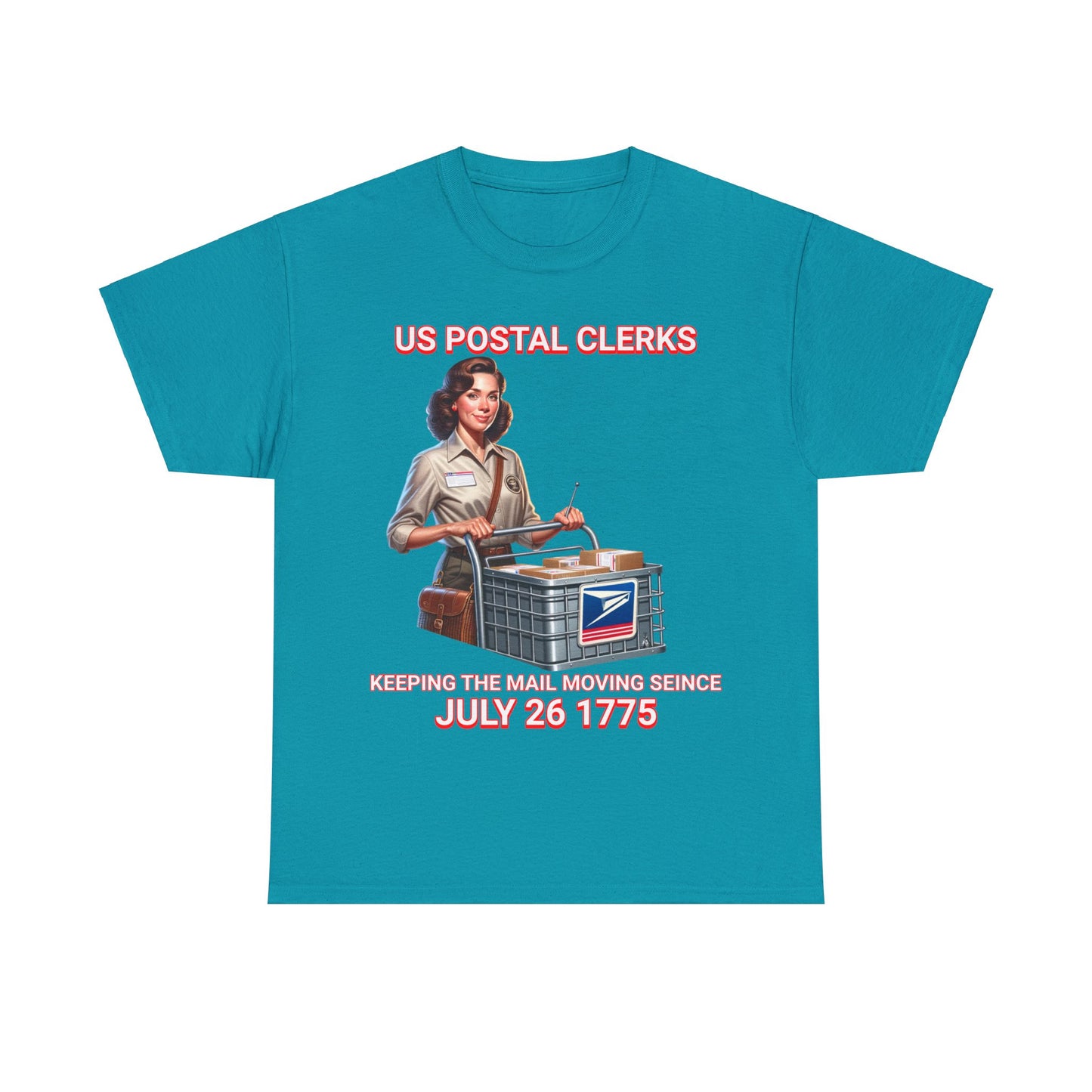 POSTAL CLERK ON FRONT Unisex Heavy Cotton Tee
