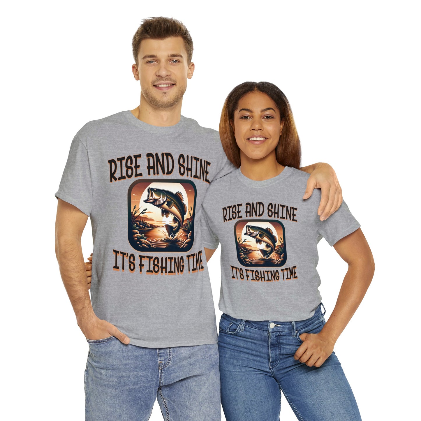 FISHING ON FRONT Unisex Heavy Cotton Tee