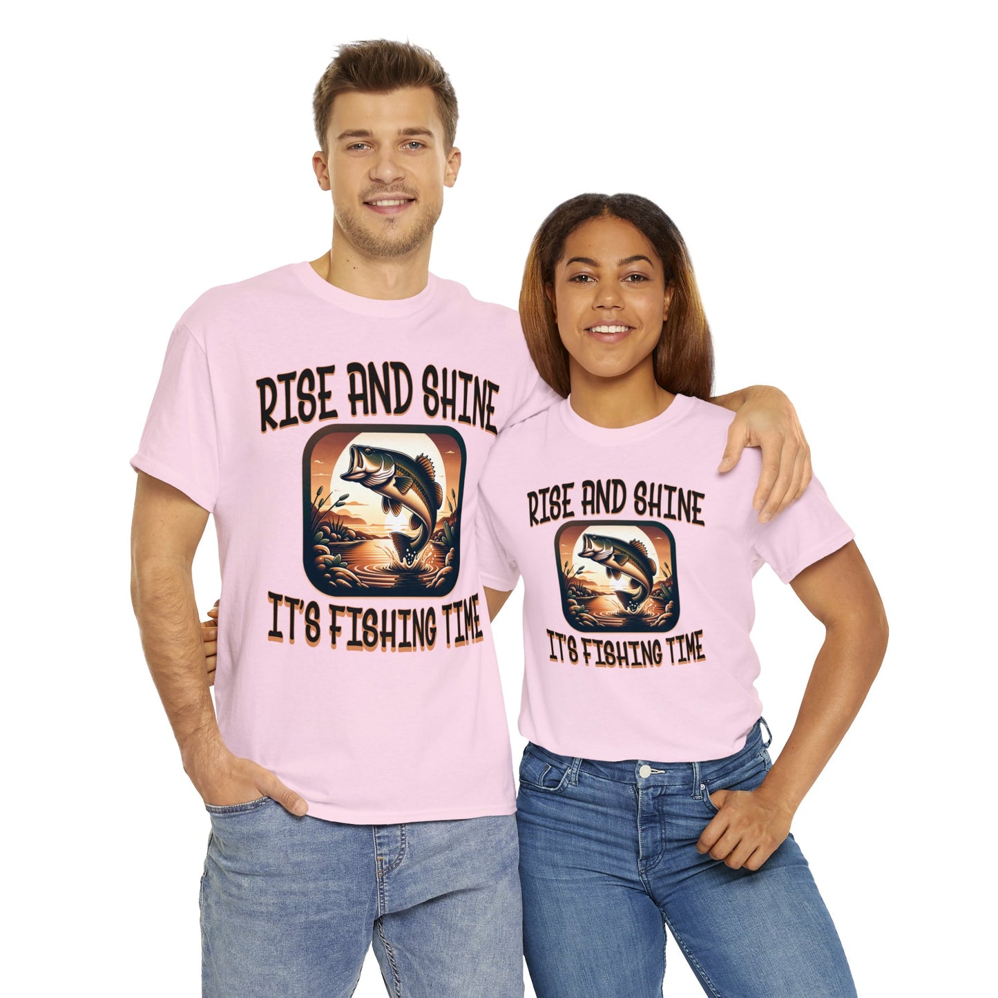 FISHING ON FRONT Unisex Heavy Cotton Tee